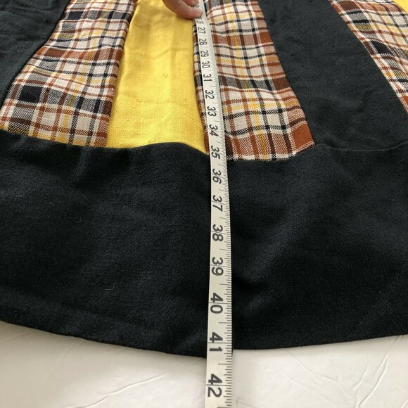 Vintage Chessa Davis Maxi Skirt Women's Medium Black Yellow Check Cottagecore - Picture 8 of 8